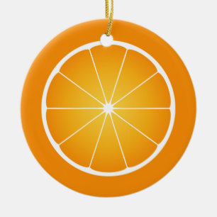 Ornamento De Cerâmica Fatia de laranja suculenta e legal