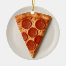 Ornamento De Cerâmica Fatia de Pizza Engraçada – Presente de Natal Perso