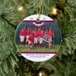 Ornamento De Cerâmica Fatos de Foto da Cooperstown NY Baseball Team