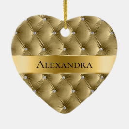 Ornamento De Cerâmica Faux de luxo Dourado quente Velvet Natal