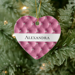 Ornamento De Cerâmica Faux velvet de luxo, cor-de-rosa macio