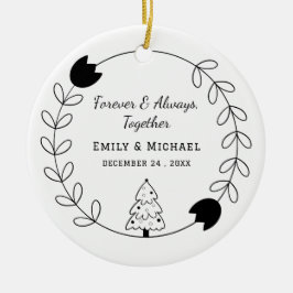 Ornamento De Cerâmica Favor de Casamento de Fúria de Natal Desenhada à M