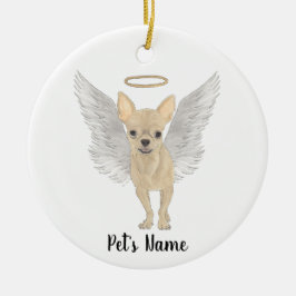 Ornamento De Cerâmica Fawn Tan Cream Chihuahua Compaixão Memorial