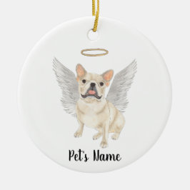 Ornamento De Cerâmica Fawn Tan Creme Frenchie Simpatia Memorial