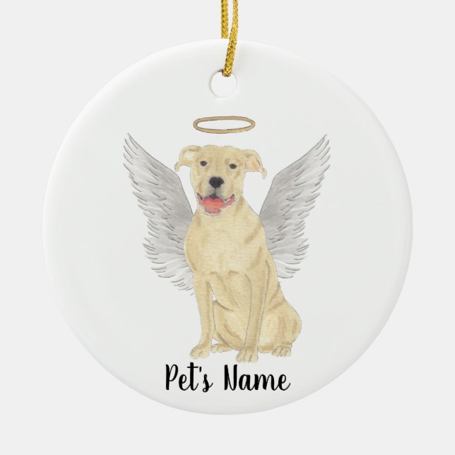 Ornamento De Cerâmica Fawn Tan Pitbull Staffy Simpatia Memorial (Frente)