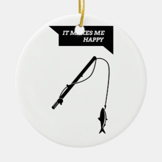 Ornamento De Cerâmica Faz-me Happy_Fisihng Rod