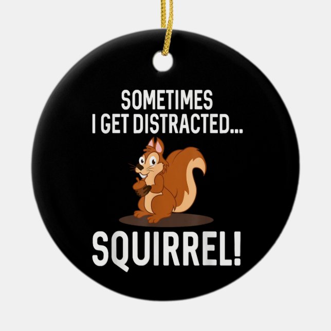 Ornamento De Cerâmica FAZENDA de Zoológico Animal SQUIRREL DISTRATADA (Frente)