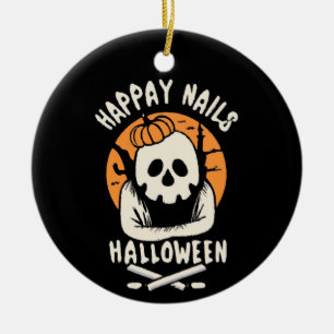 Ornamento De Cerâmica Fazendo Unhas Bootiful Halloween