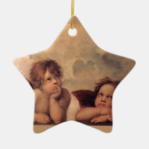 Ornamento De Cerâmica fé angelical Rafael pintura antiga bênção