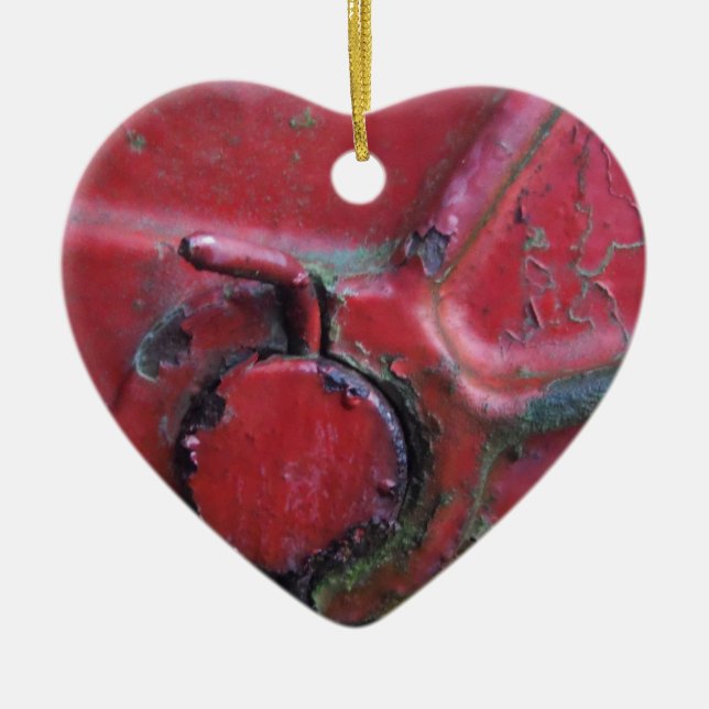 Ornamento De Cerâmica Fechamento de caminhão ruidoso vermelho (Frente)