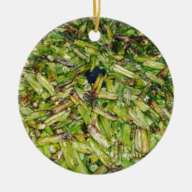 Ornamento De Cerâmica Feijões verdes… (Frente)