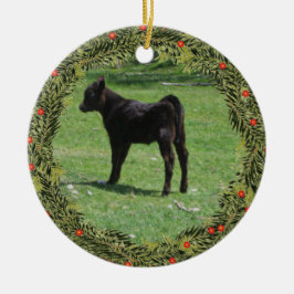 Ornamento De Cerâmica Feira de Natal Black Angus