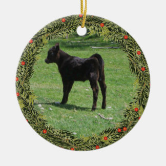 Ornamento De Cerâmica Feira de Natal Black Angus