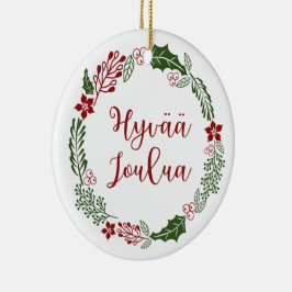 Ornamento De Cerâmica Feira de Natal Finlandesa, Hyvää joulua
