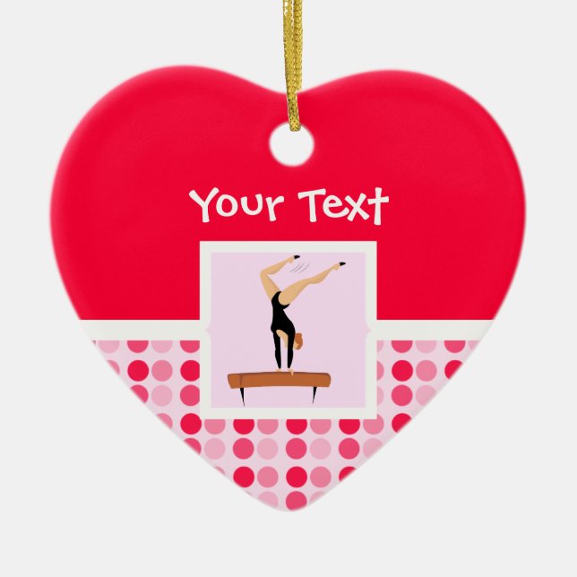 Ornamento De Cerâmica Feixe de equilíbrio bonito da ginástica (Frente)