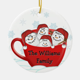 Ornamento De Cerâmica Félicias Festas Família Marshmallow