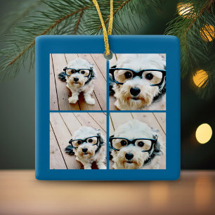 Ornamento De Cerâmica Felicidades! Crie sua própria colagem de férias 