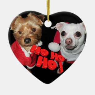Ornamento De Cerâmica Felicidades de Natal para cães
