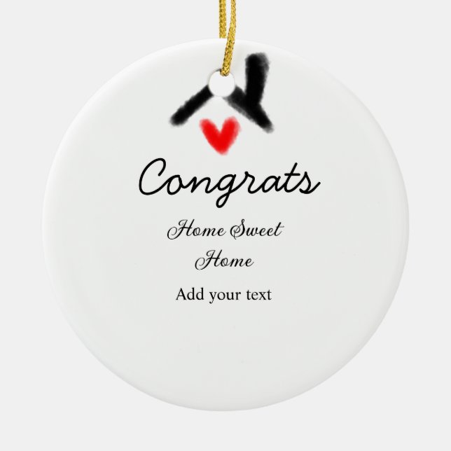 Ornamento De Cerâmica Felicita o novo proprietário imobiliário a inaugur (Frente)