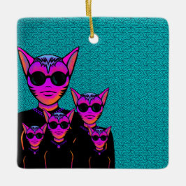 Ornamento De Cerâmica Feline character