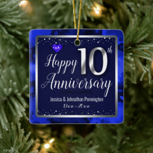 Ornamento De Cerâmica Feliz 10º aniversário de casamento Foto