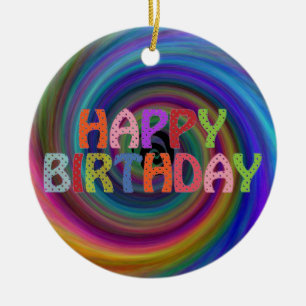 Ornamento De Cerâmica Feliz aniversário