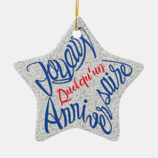 Ornamento De Cerâmica Feliz aniversário em forma de estrela