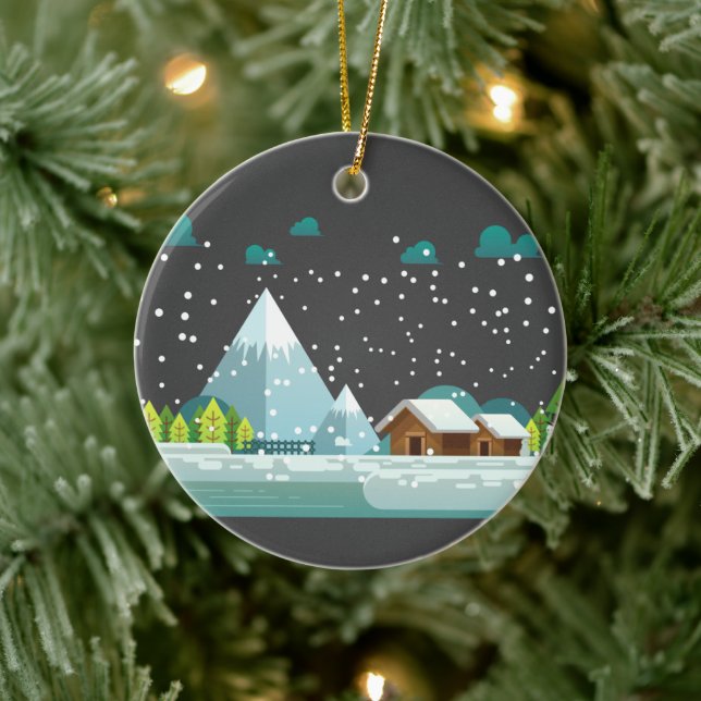 Ornamento De Cerâmica Feliz ano novo (Árvore)