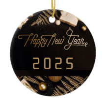 feliz ano novo 2025 Black Custom Dourado Business