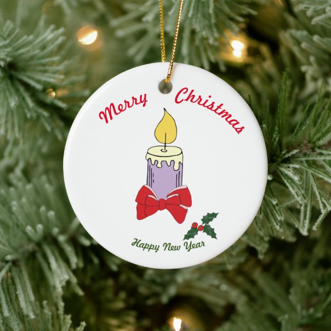 Ornamento De Cerâmica Feliz ano novo de Natal Merry Ornament (Árvore)