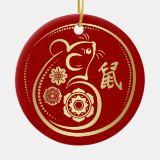 Ornamento De Cerâmica Feliz ano novo de O Rato - 2020