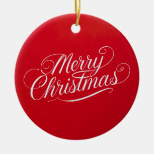 Ornamento De Cerâmica Feliz Ano Novo Natal Alegre Temporada de Feriados