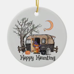 Ornamento De Cerâmica Feliz assombro Halloween Camper Bruxa Spooky