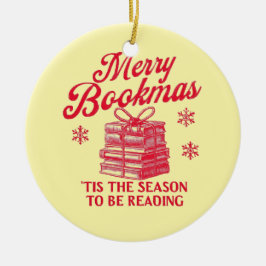 Ornamento De Cerâmica Feliz Bookmas, é a época de ler