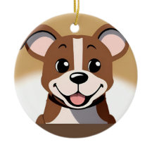 Feliz Cachorro Marrom Sorrindo Brilhante