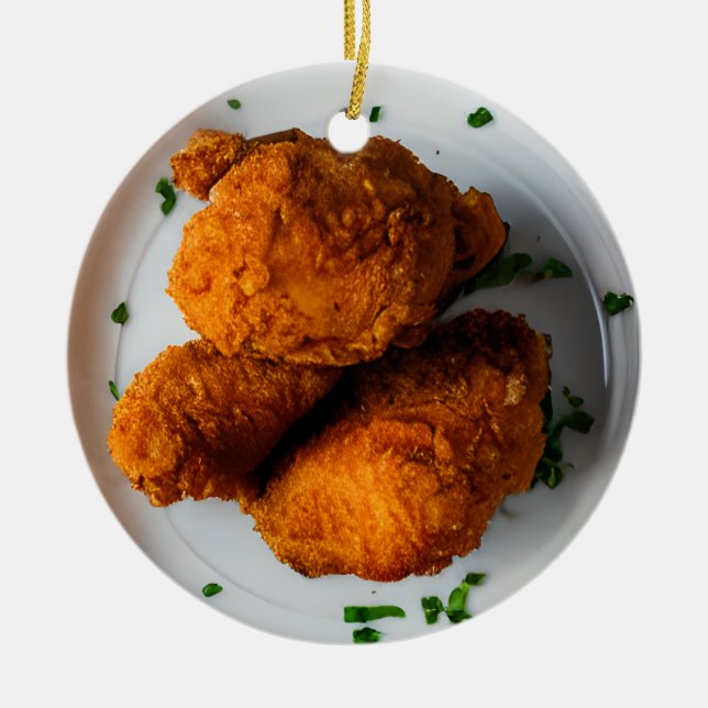 Ornamento De Cerâmica Feliz Cluckin' Christmas (Frente)