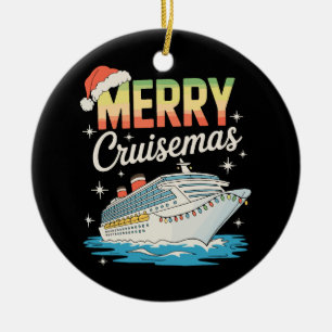 Ornamento De Cerâmica Feliz Cruisemas Navio de Cruzeiro Natal Família Na