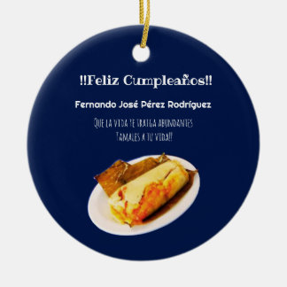 Ornamento De Cerâmica Feliz cumpleaños a el Comelón de Tamales