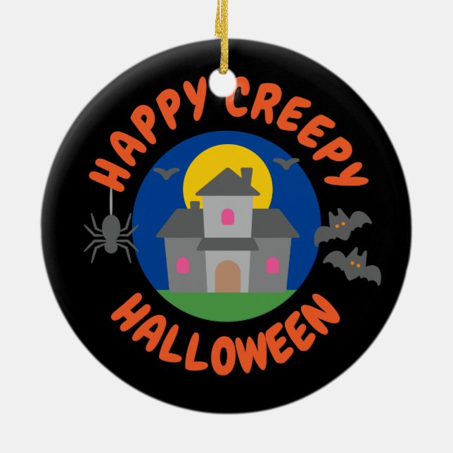 Ornamento De Cerâmica Feliz Dia das Bruxas assustador - Crianças (Traseira)