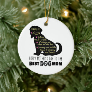 Ornamento De Cerâmica Feliz Dia de as mães Para O Melhor Cachorro Mãe