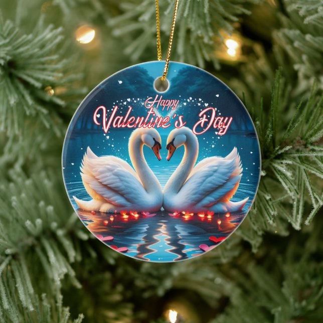 Ornamento De Cerâmica Feliz dia de os namorados (Árvore)