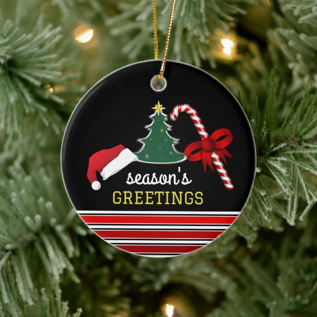 Ornamento De Cerâmica Feliz e Brilho, Foto de Natal (Árvore)