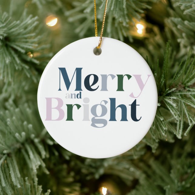 Ornamento De Cerâmica Feliz E Natal Brilhante (Árvore)