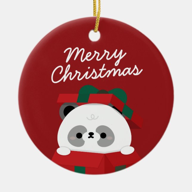 Ornamento De Cerâmica Feliz e Simples Feliz Natal (Frente)