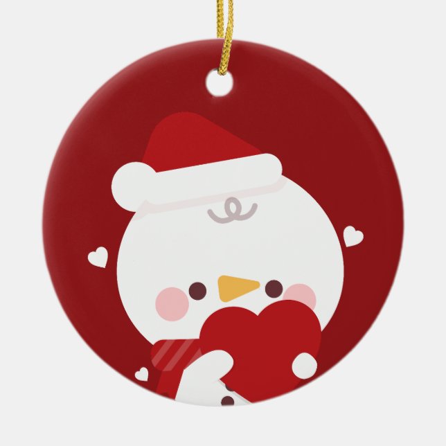 Ornamento De Cerâmica Feliz e Simples Feliz Natal (Frente)