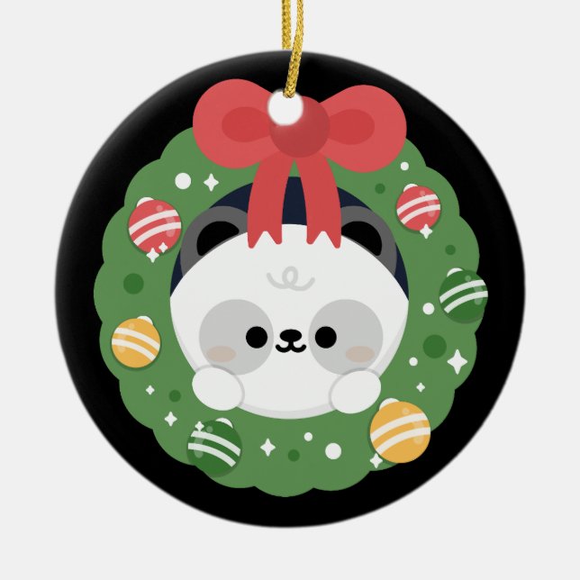 Ornamento De Cerâmica Feliz e Simples Feliz Natal (Frente)