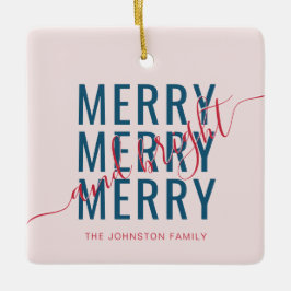 Ornamento De Cerâmica Feliz elegante e feriado de Natal brilhante