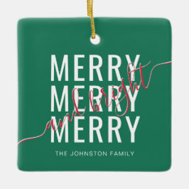 Ornamento De Cerâmica Feliz elegante e feriado de Natal brilhante