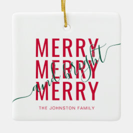 Ornamento De Cerâmica Feliz elegante e feriado de Natal brilhante