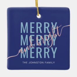 Ornamento De Cerâmica Feliz elegante e Natal brilhante